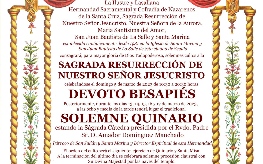 Quinario a la Sagrada Resurrección de Nuestro Señor Jesucristo