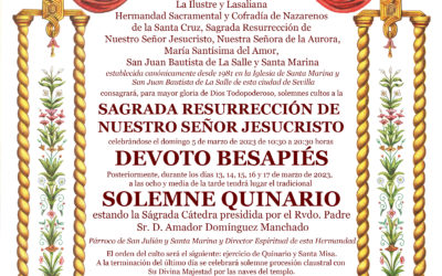 Quinario a la Sagrada Resurrección de Nuestro Señor Jesucristo