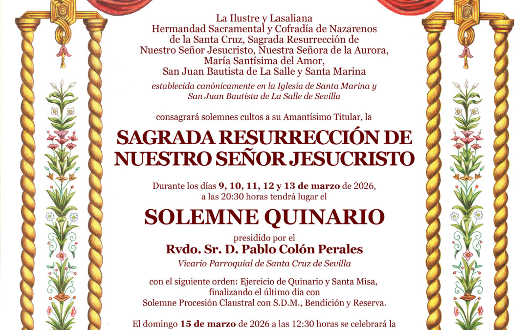 Quinario a la Sagrada Resurrección y Función Principal de Instituto