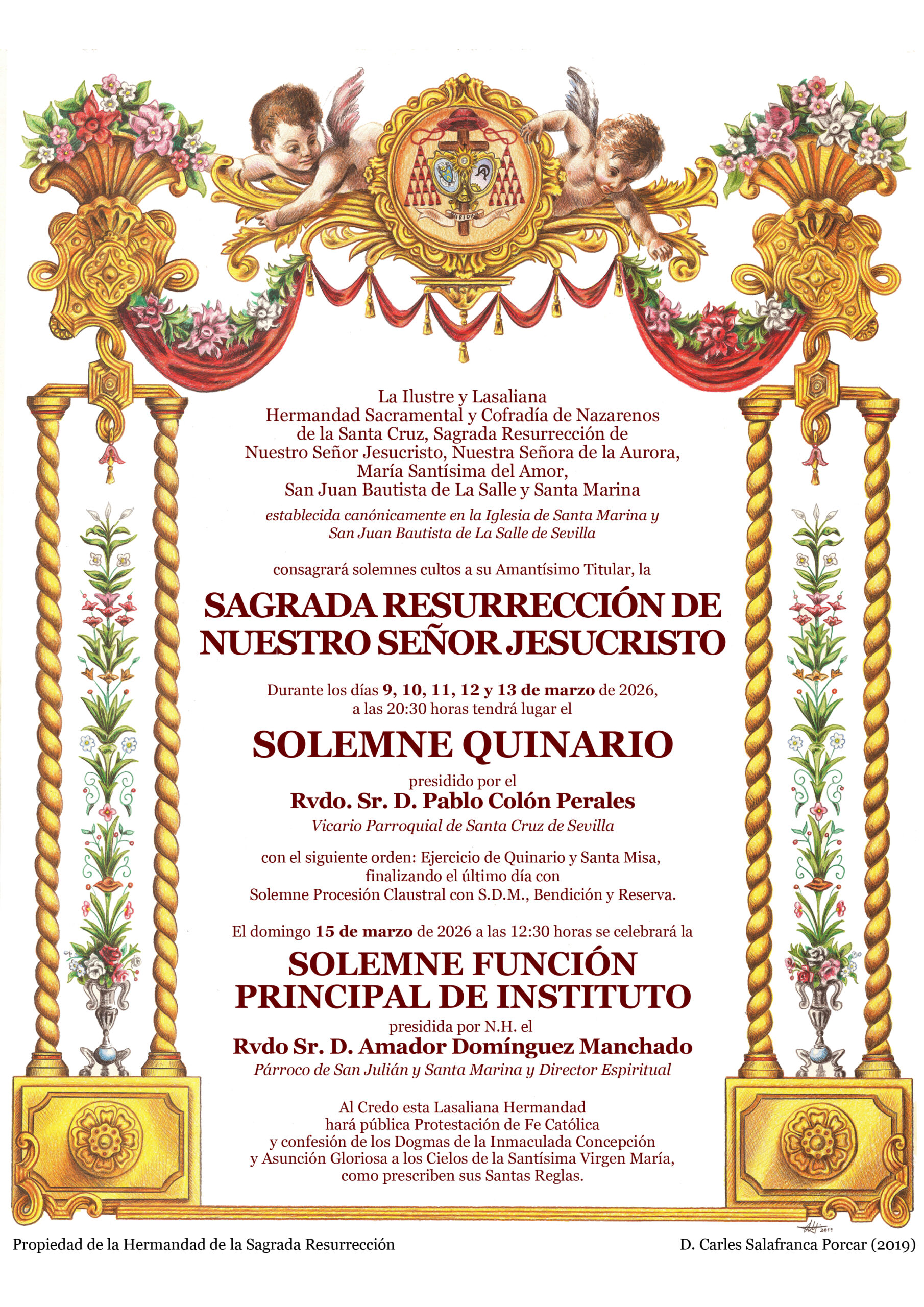 Quinario a la Sagrada Resurrección y Función Principal de Instituto